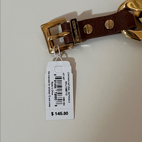 Michael Kors Gold and Brown Chain Link Wrap Bracelet NWT - Picture 2 of 2
